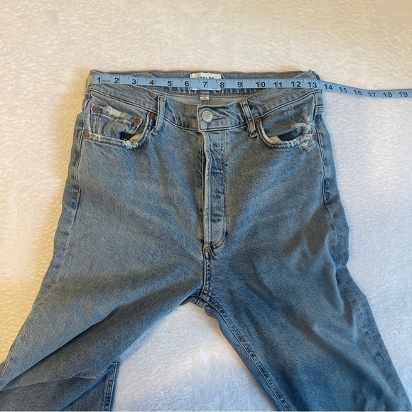 AGOLDE Nico High Rise Raw Edge Cropped Button Up Jean in Rooted Women's 27 - Picture 7 of 12